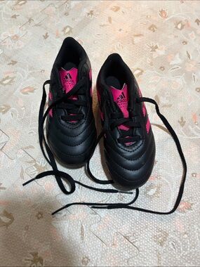 adidas Kids Black and Pink Lace-Up Sneakers